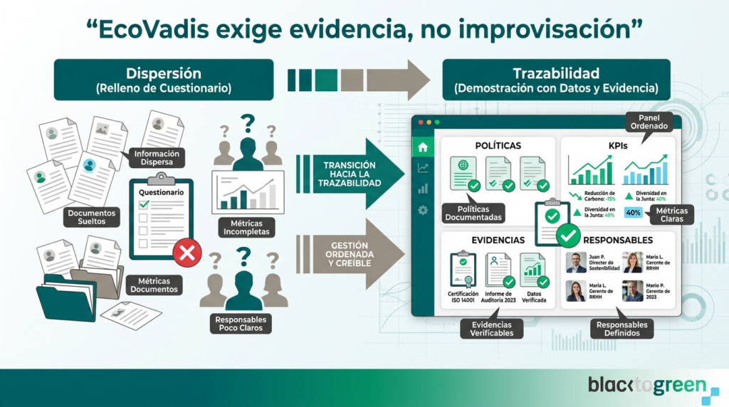 Ecovadis exige evidencia